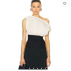 L'Academie Cream Off-Shoulder Top